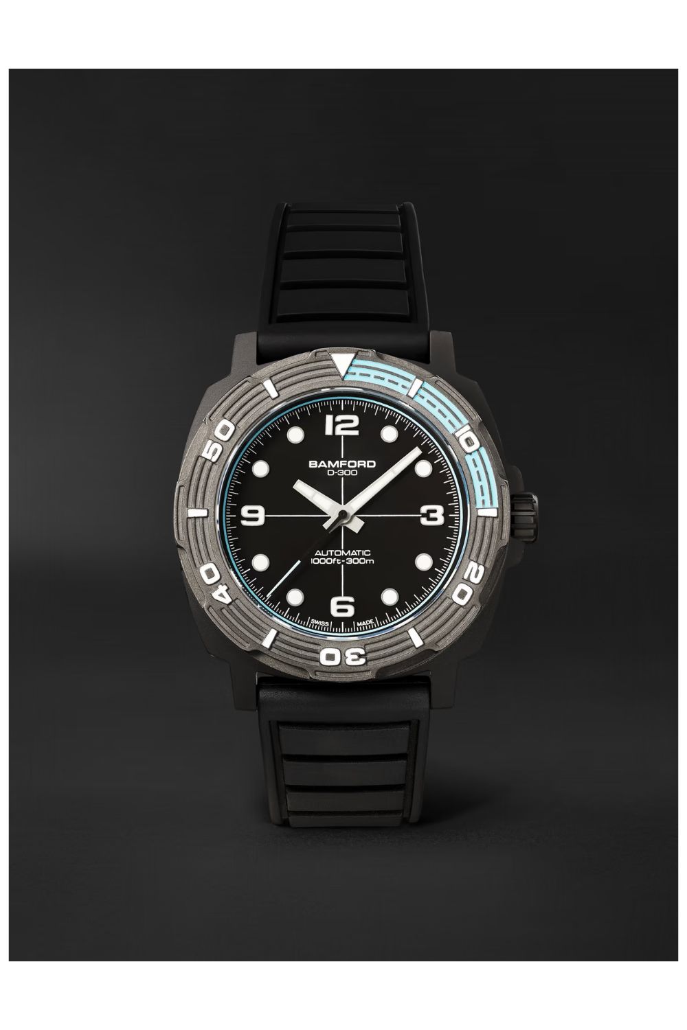 BAMFORD LONDON D-300 Automatic 42mm Ceramic and Rubber Watch, Ref. No. D3CEBLAAQ.D2RUBL