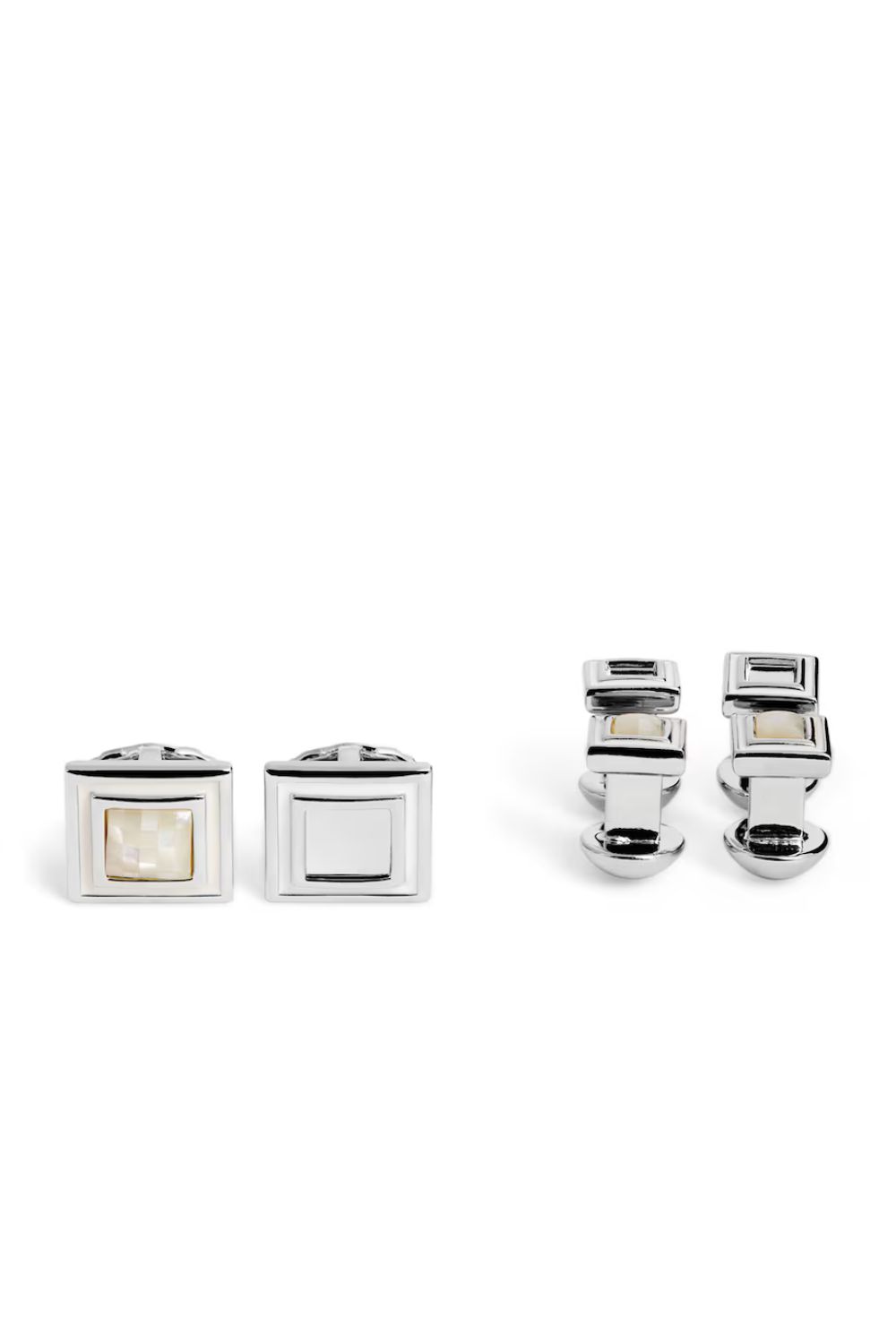 Tateossian Thompson Mother-Of-Pearl Mosaic Cufflinks and Studs Set
