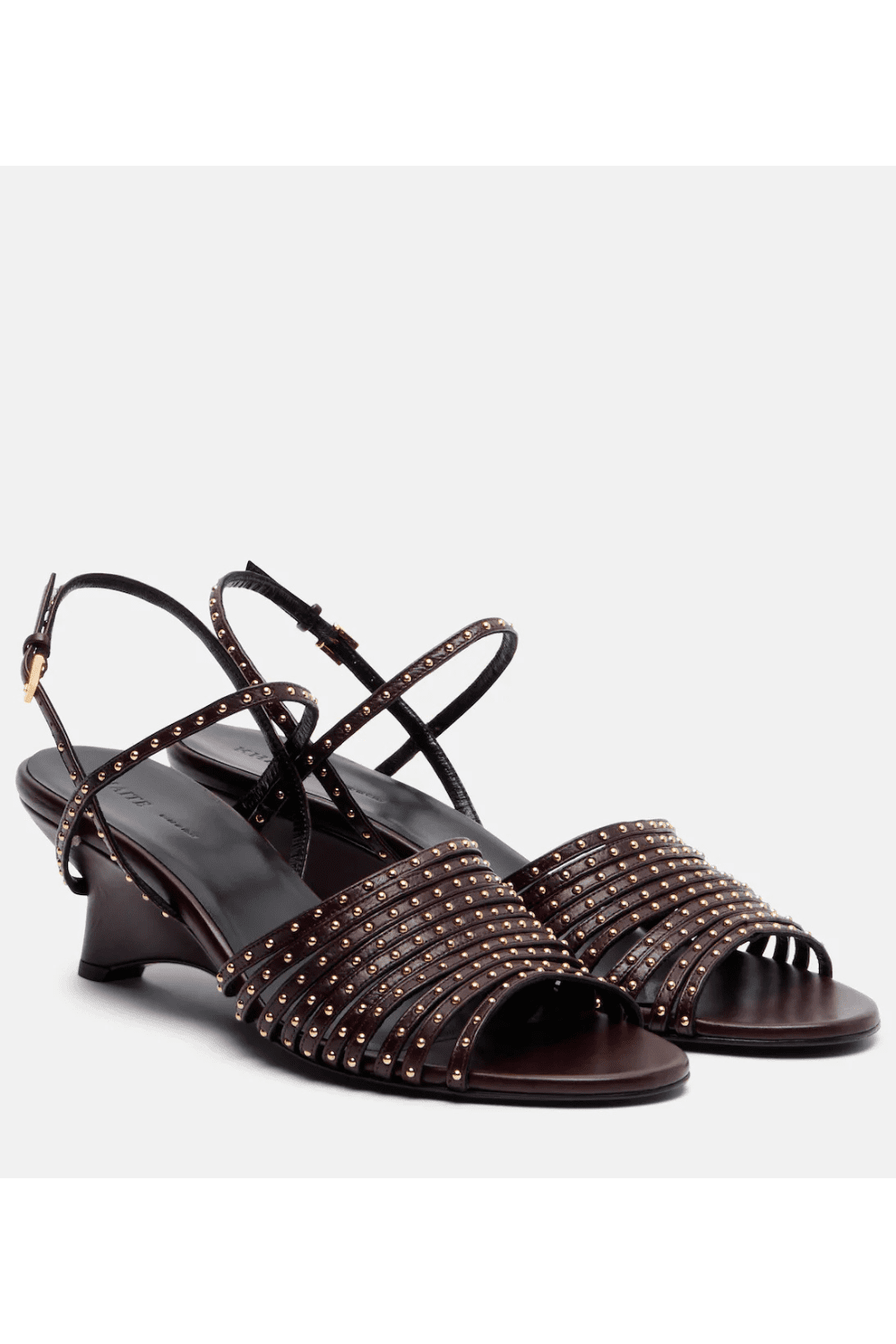 Khaite Drew 35 studded leather wedge sandals