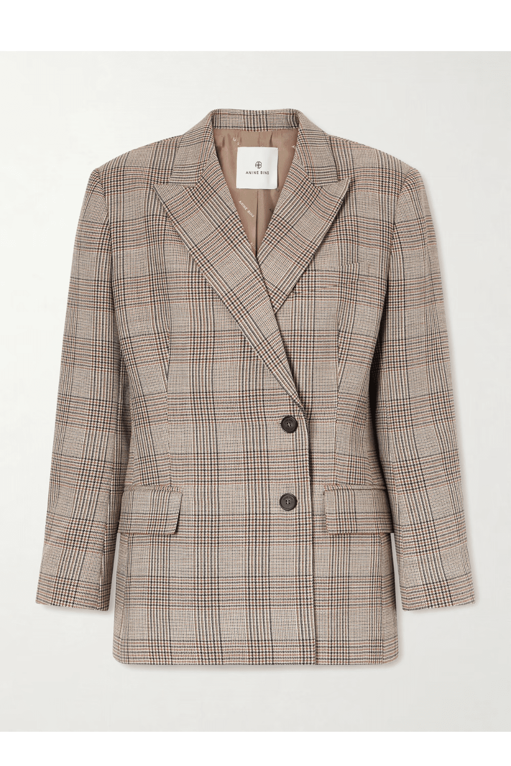 ANINE BING Aretha checked wool blazer