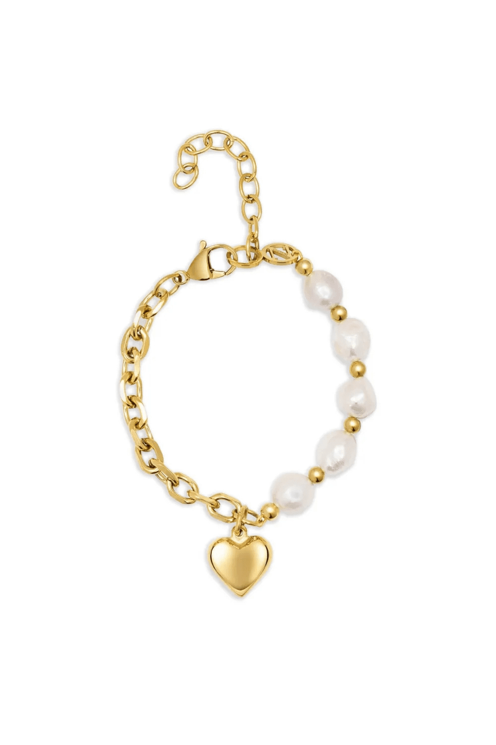Nialaya Jewelry cable-chain pearl-embellishment Love bracelet