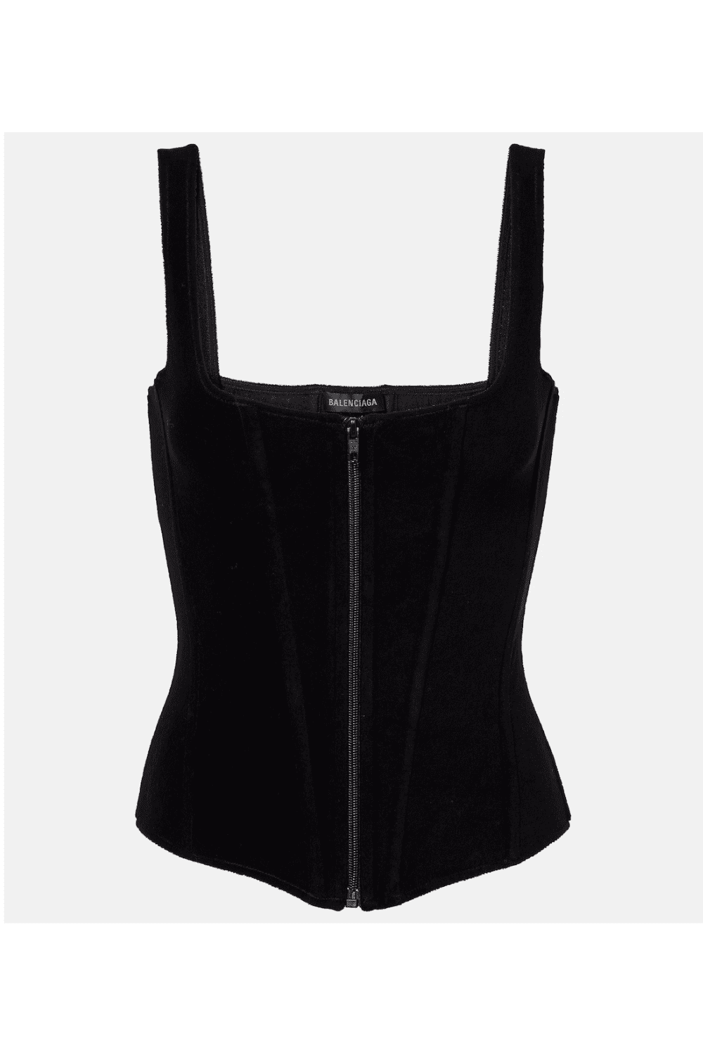 Balenciaga Cotton-blend velvet corset top