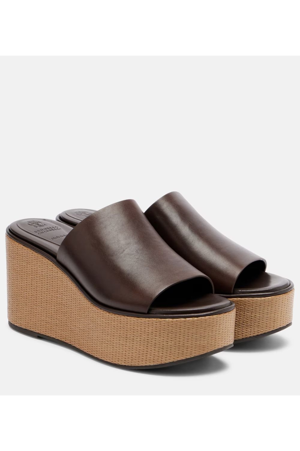Brunello Cucinelli Leather wedge sandals