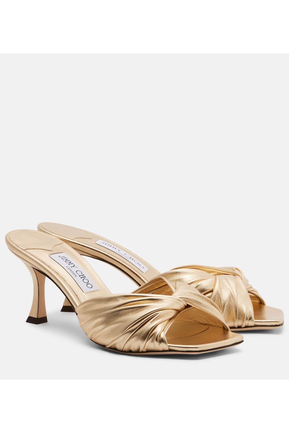 Jimmy Choo Skye metallic leather mules