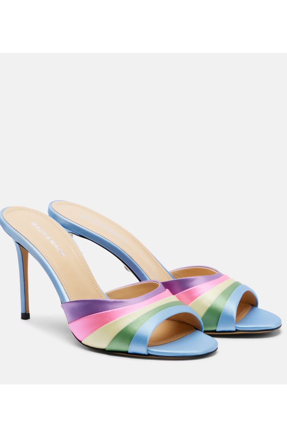 Mach & Mach Gradient 95 satin mules