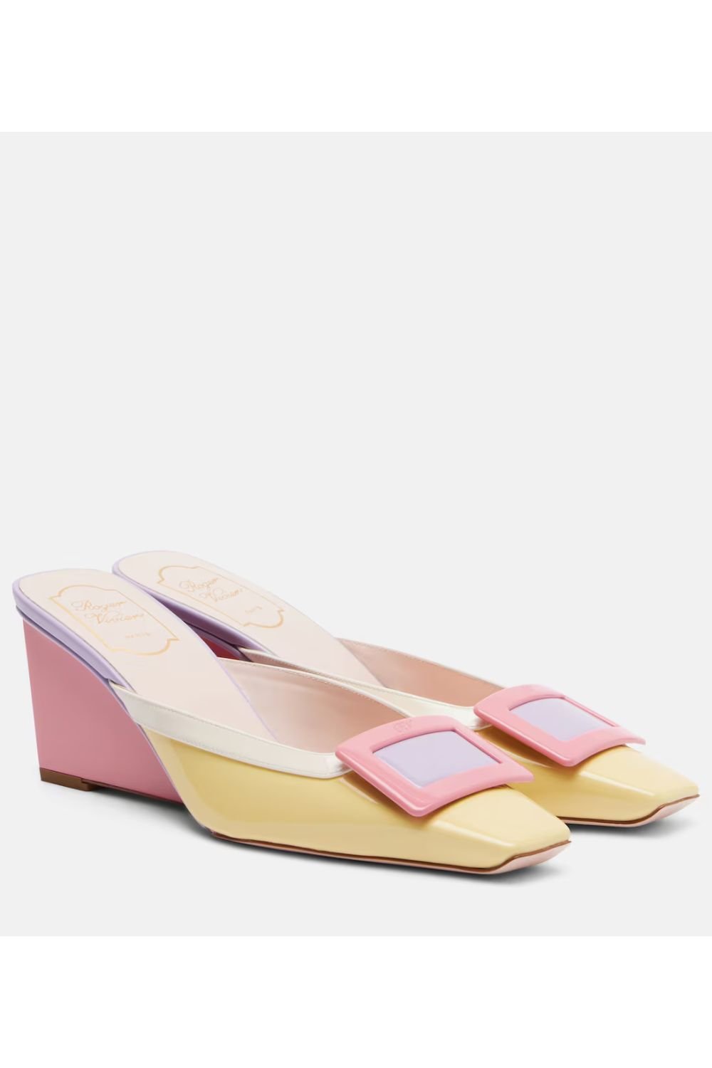 Roger Vivier Belle Vivier 60 patent leather wedge mules