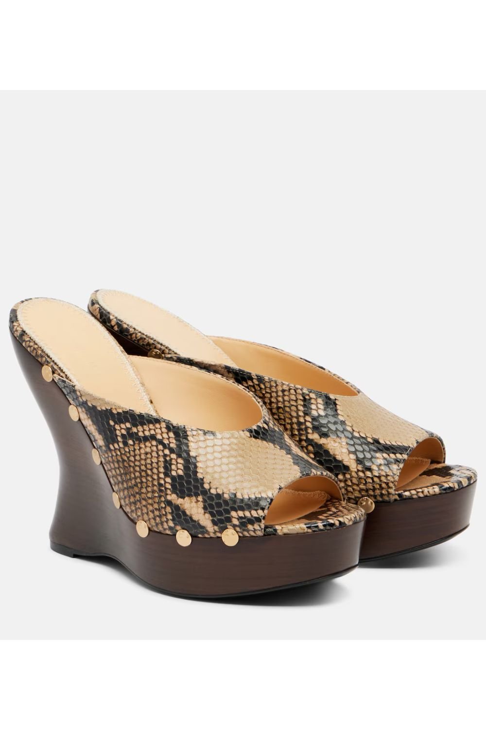 Magda Butrym Snake-effect leather wedge mules