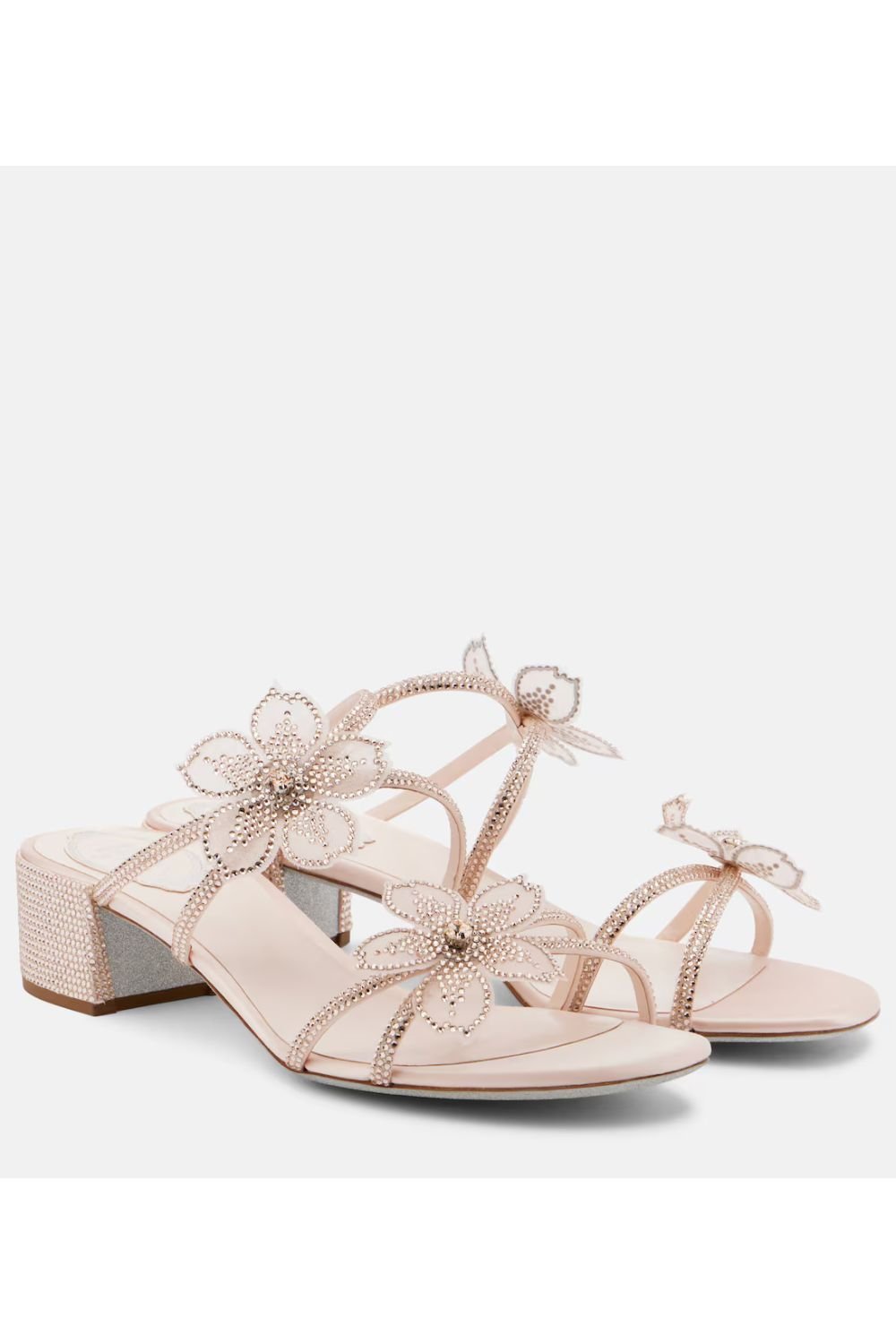 Rene Caovilla Floriane embellished satin sandals