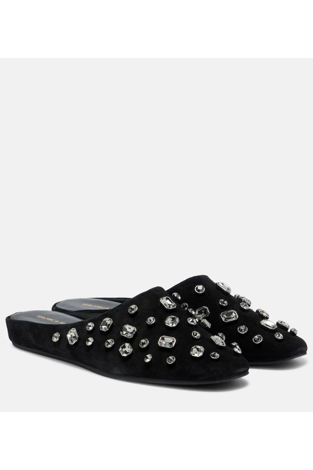 Veronica Beard Narcisa crystal-embellished suede mules