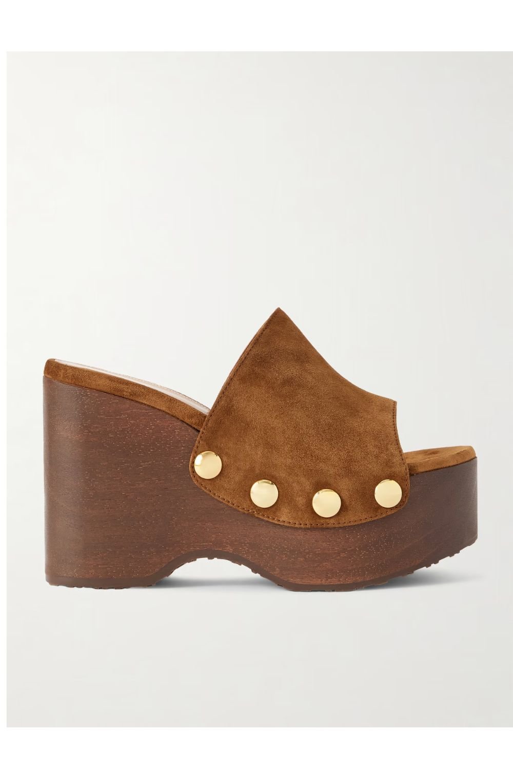 GIANVITO ROSSI 60 studded suede platform wedge mules