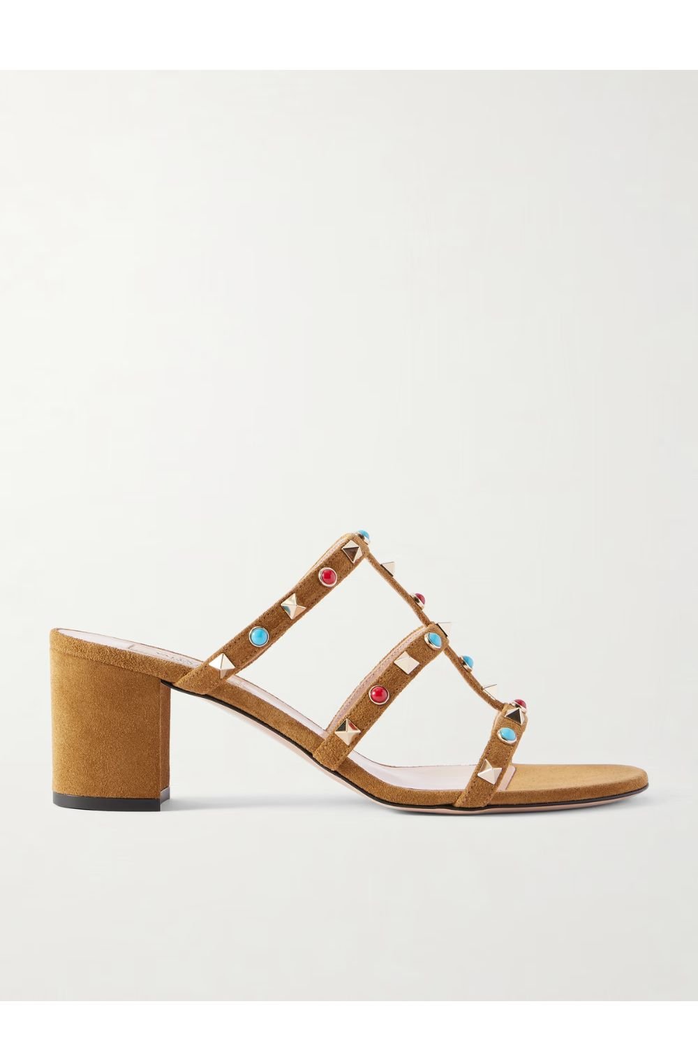 VALENTINO GARAVANI Rockstud 60 embellished leather mules