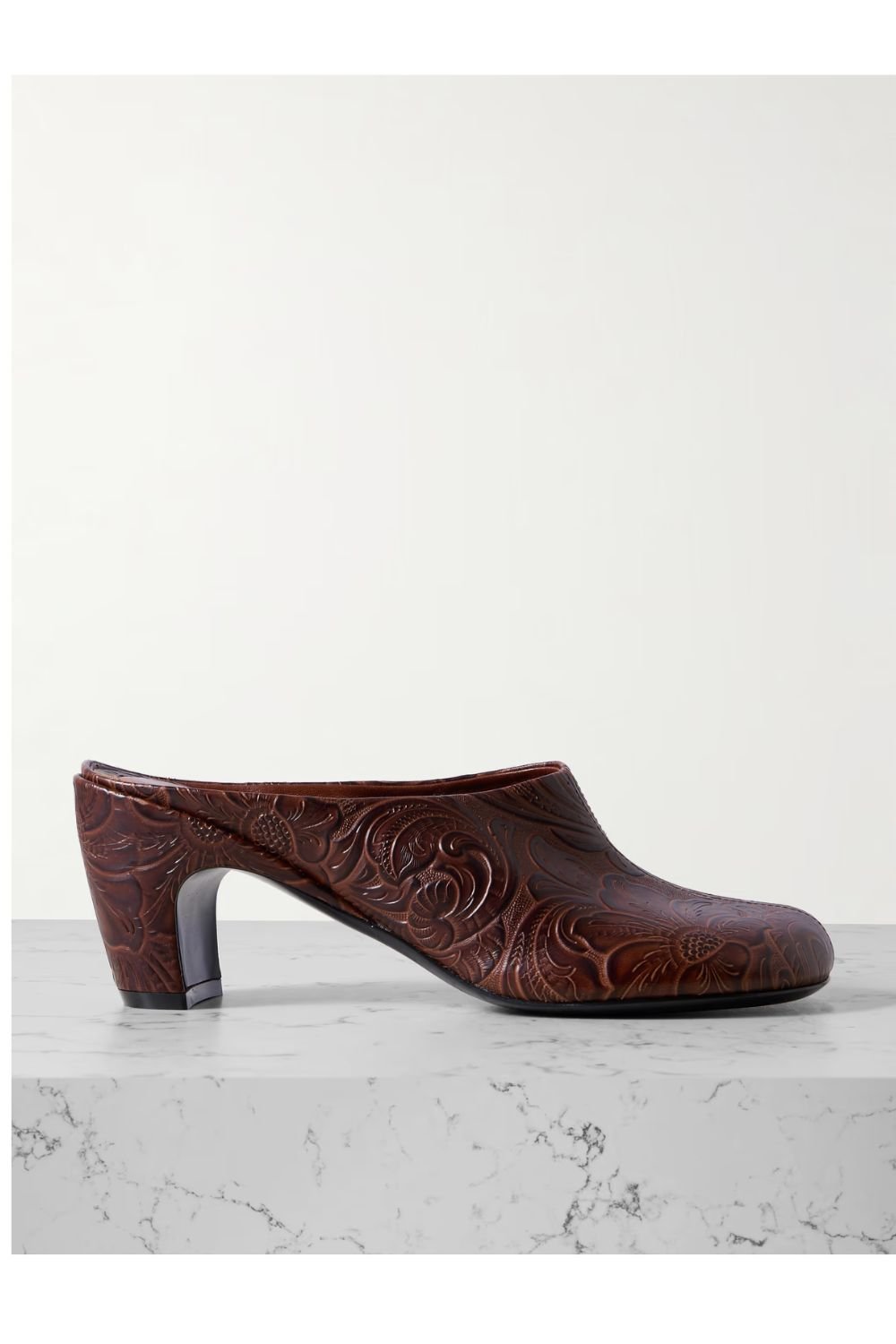 DRIES VAN NOTEN Embossed leather mules