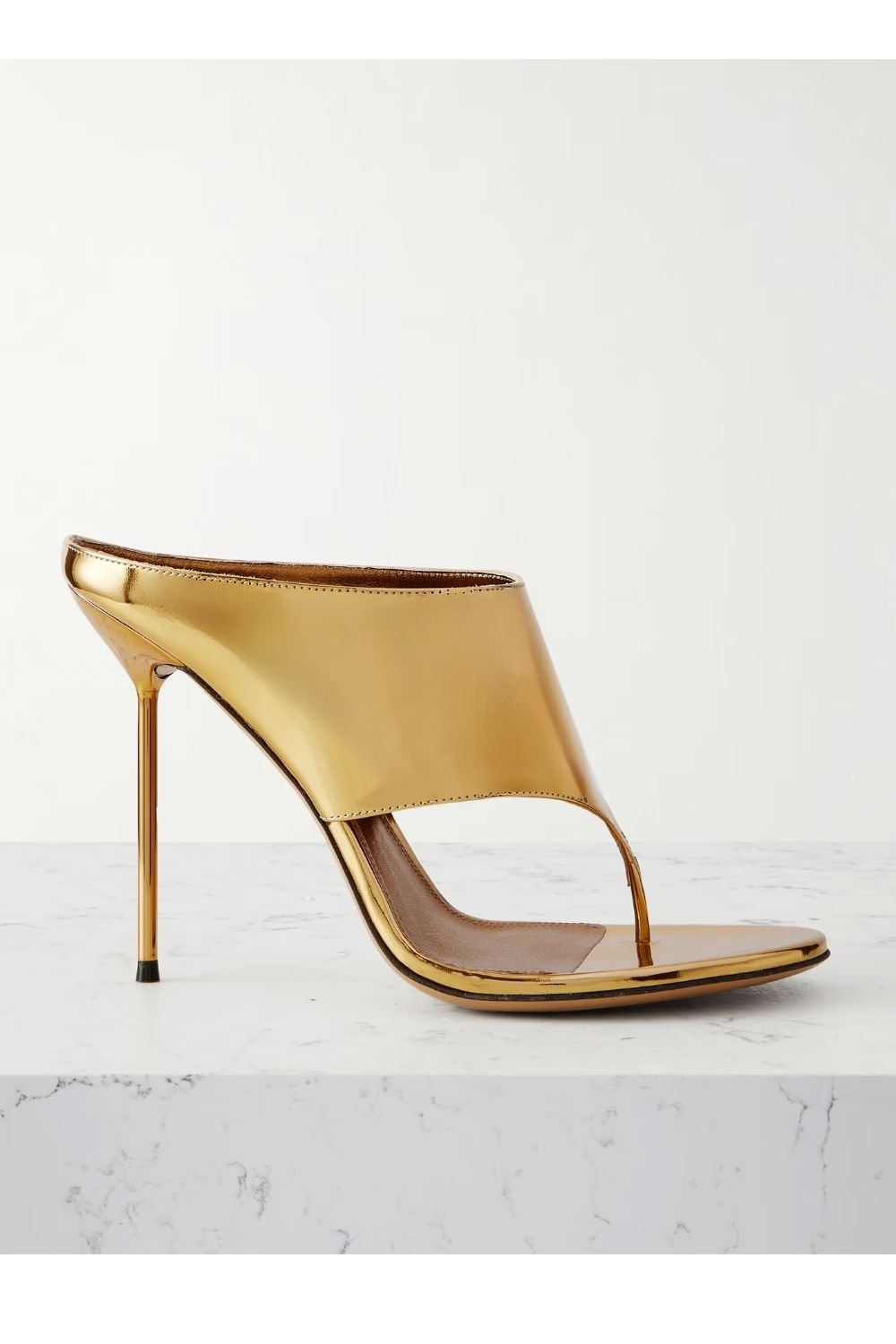 PARIS TEXAS Lidia metallic leather mules