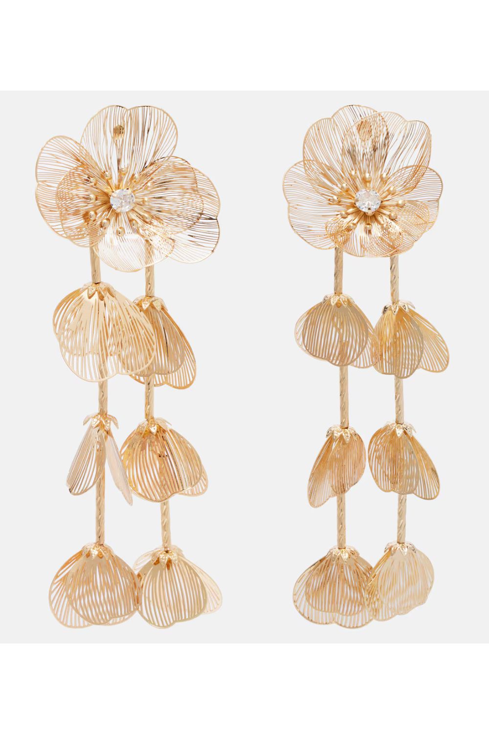 Self-Portrait Embellished floral drop earrings