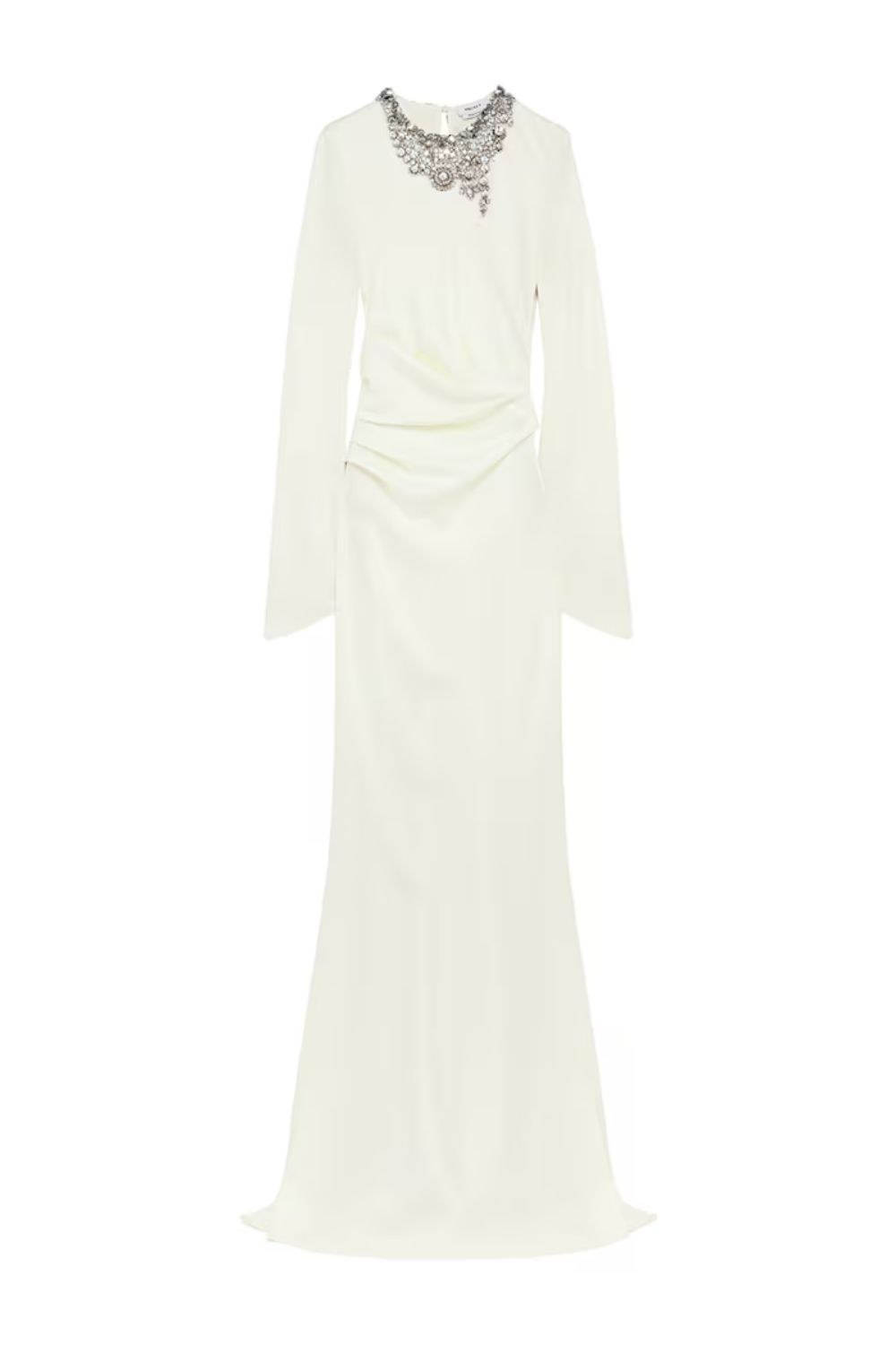 McQueen Embellished Draped Maxi Dress