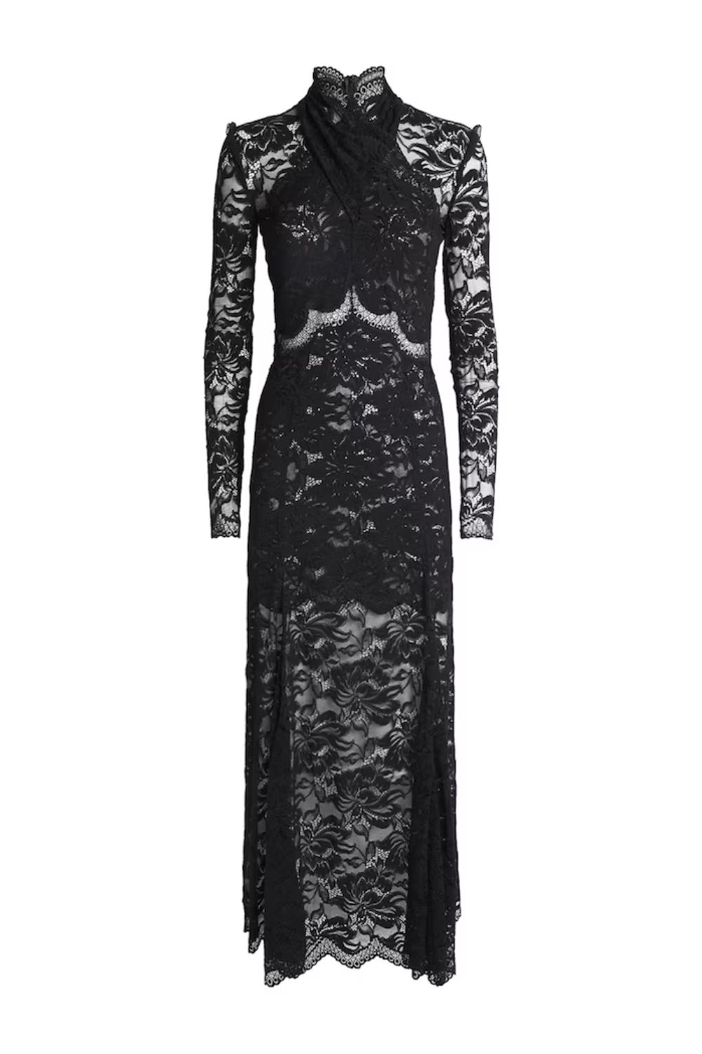 Rabanne Lace Mock-Neck Maxi Dress