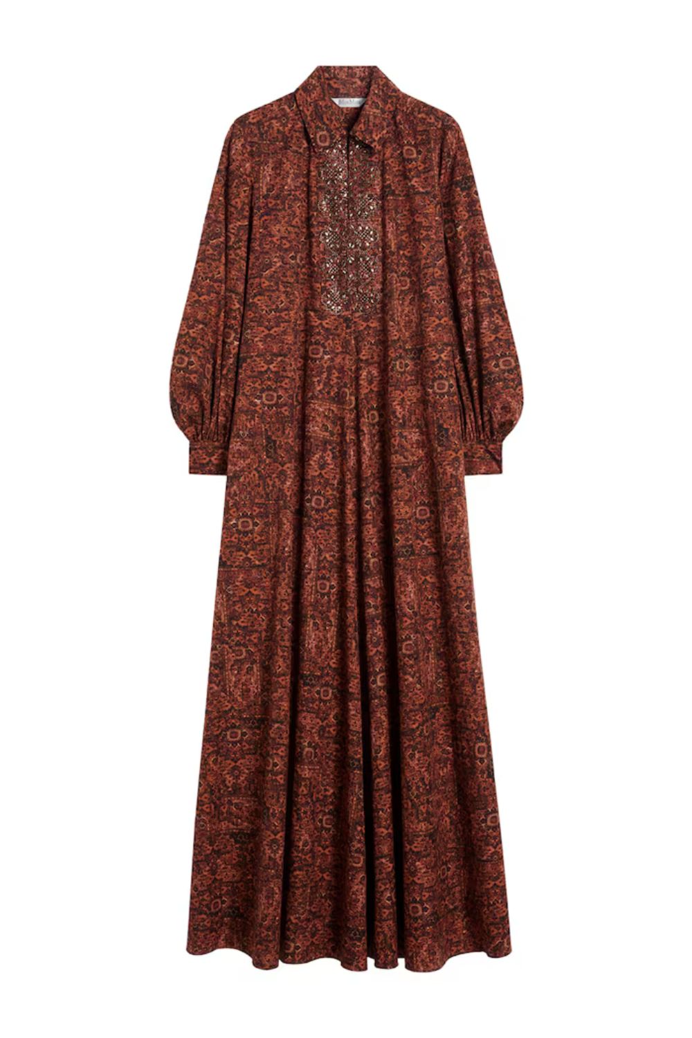 Max Mara Cotton Printed Kaftan Maxi Dress