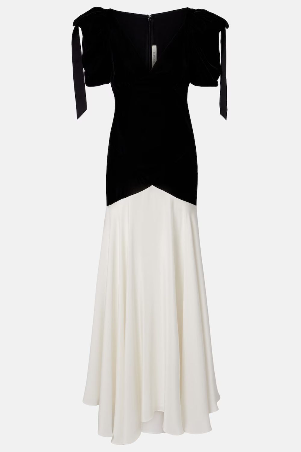 Rodarte Bow-detail silk crêpe and velvet gown