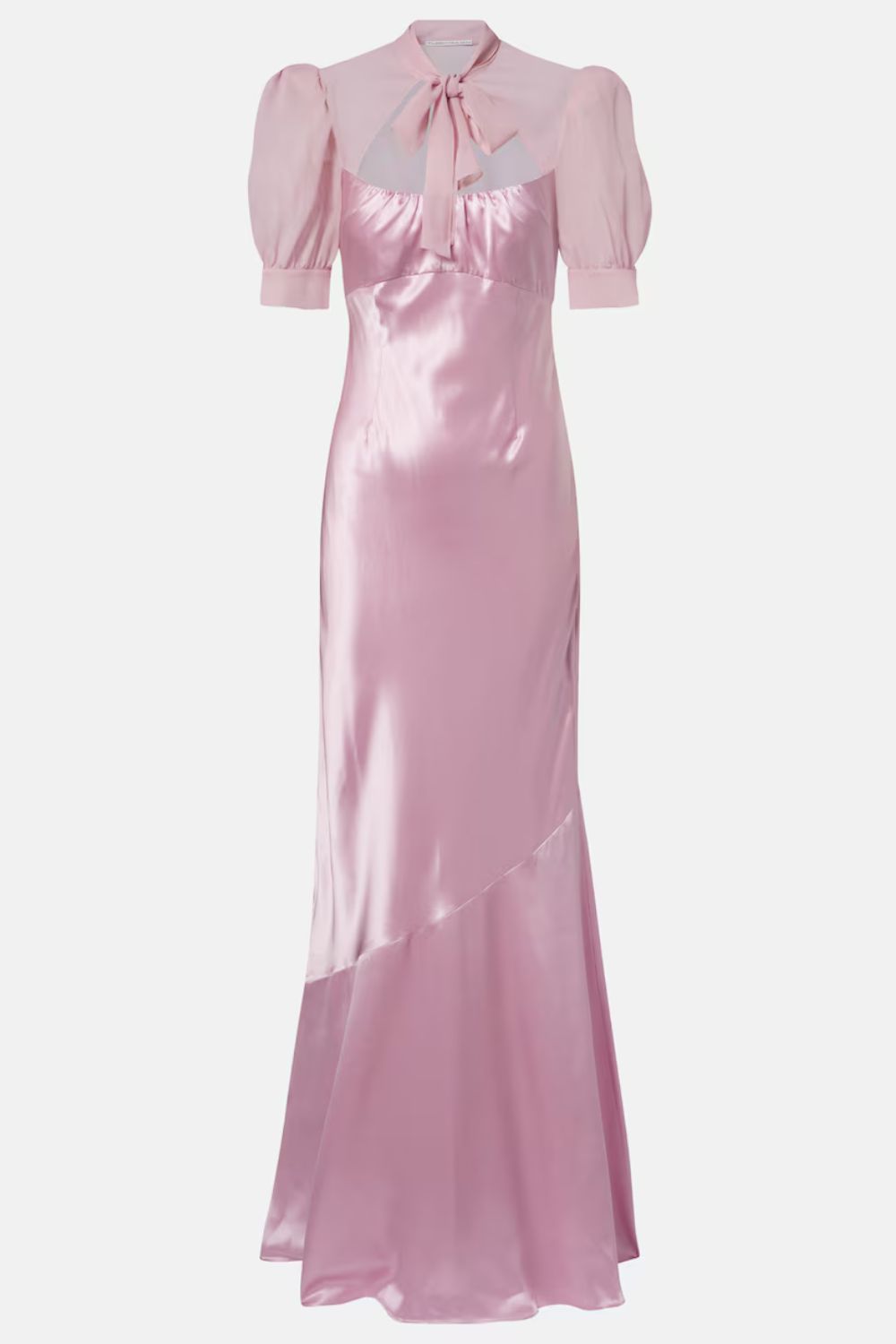 Alessandra Rich Tie-neck silk satin gown