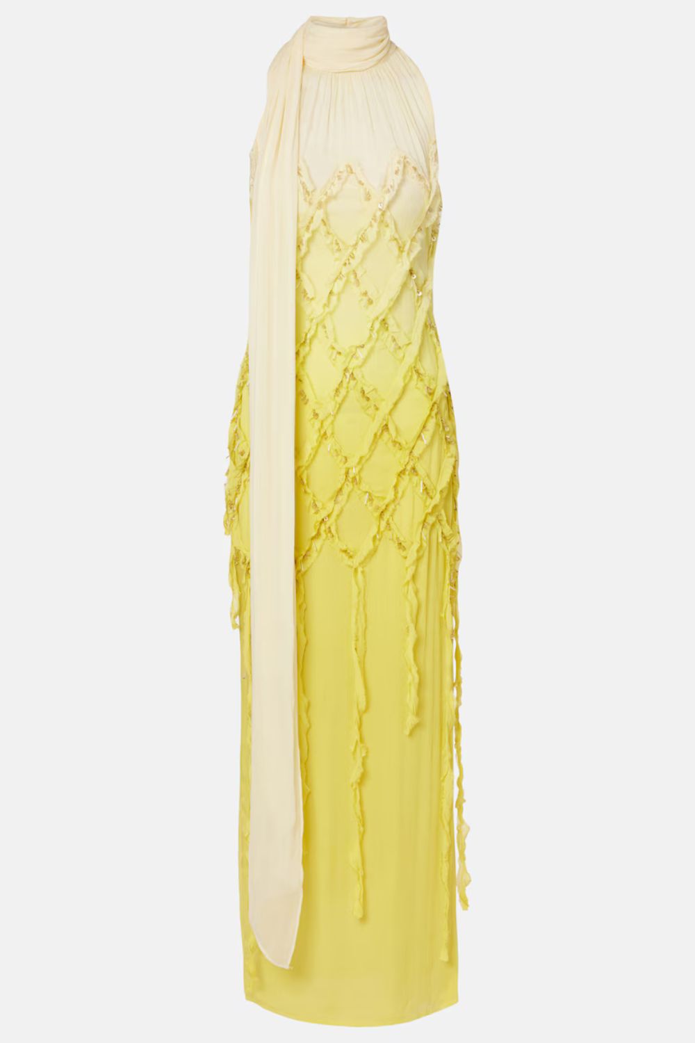 Blumarine Embellished crepon maxi dress