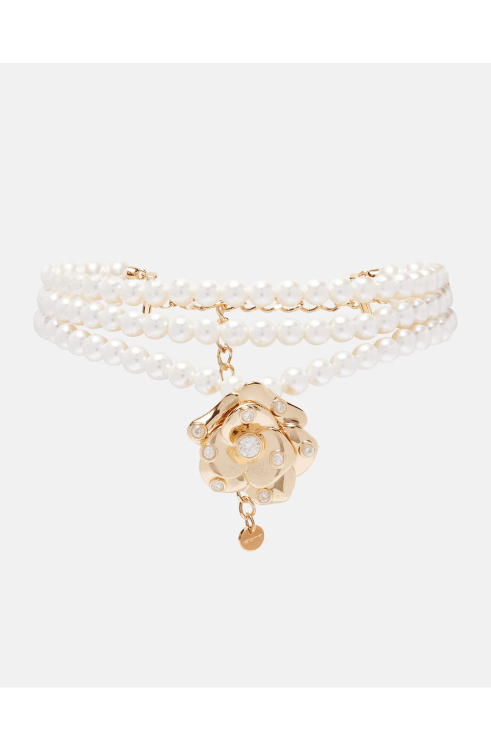 Self-Portrait Crystal-embellished floral choker