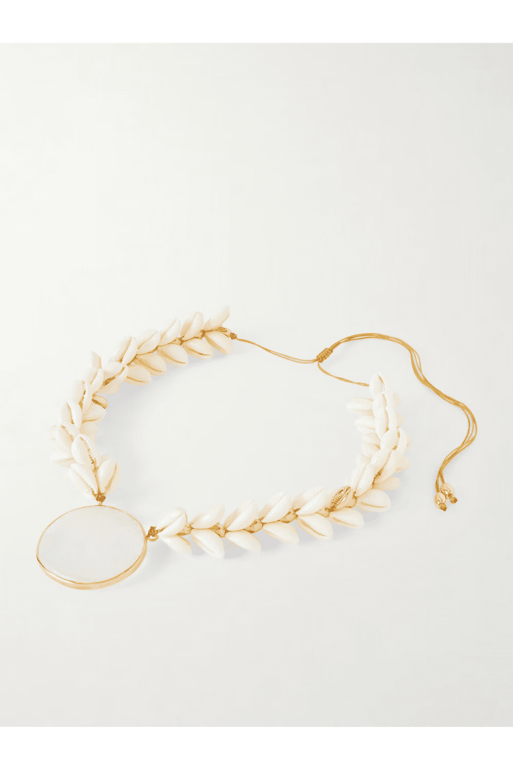 TOHUM Concha gold-plated, shell and crystal necklace