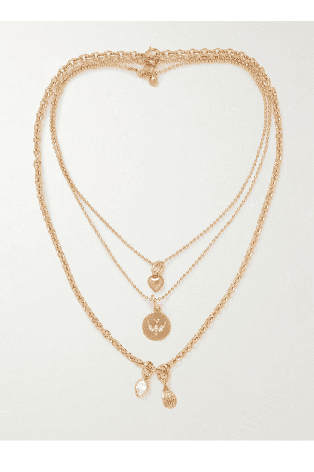 ROXANNE ASSOULIN The Free Spirit set of three gold-tone and cubic zirconia necklaces