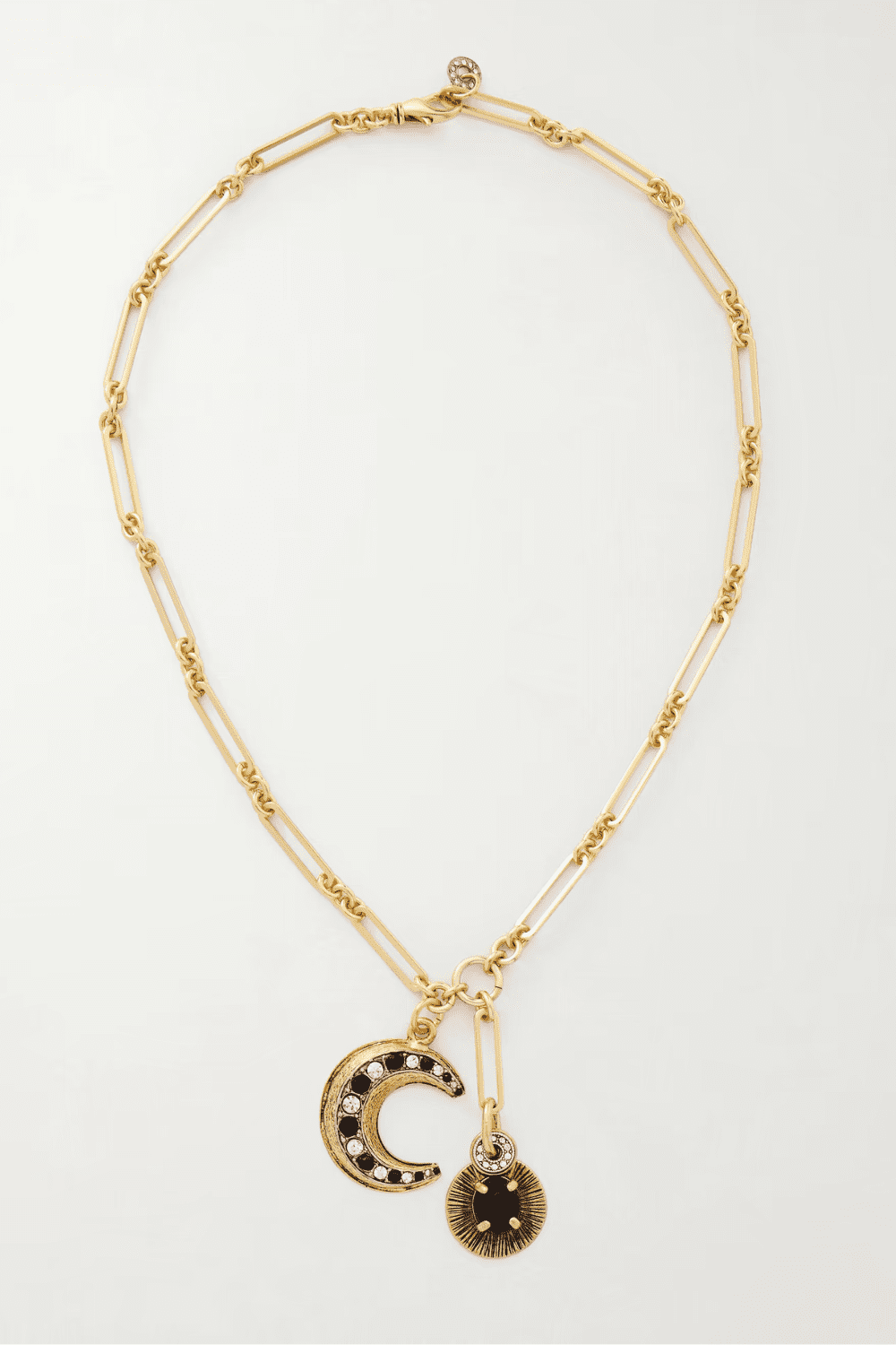 MAISON MAYLE Soli Luna gold-plated, crystal and obsidian necklace