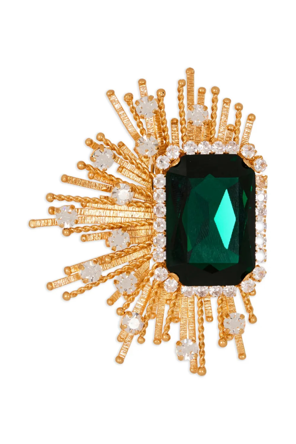 Balmain crystal-embellishment brooch