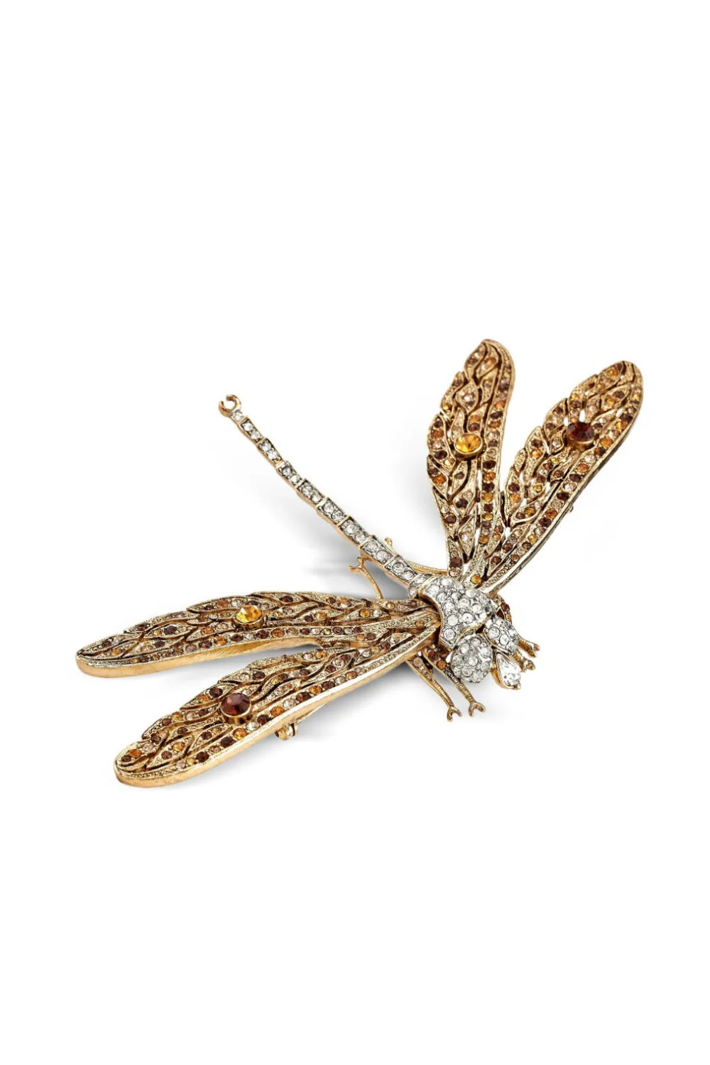 Kenneth Jay Lane crystal-embellished dragonfly brooch