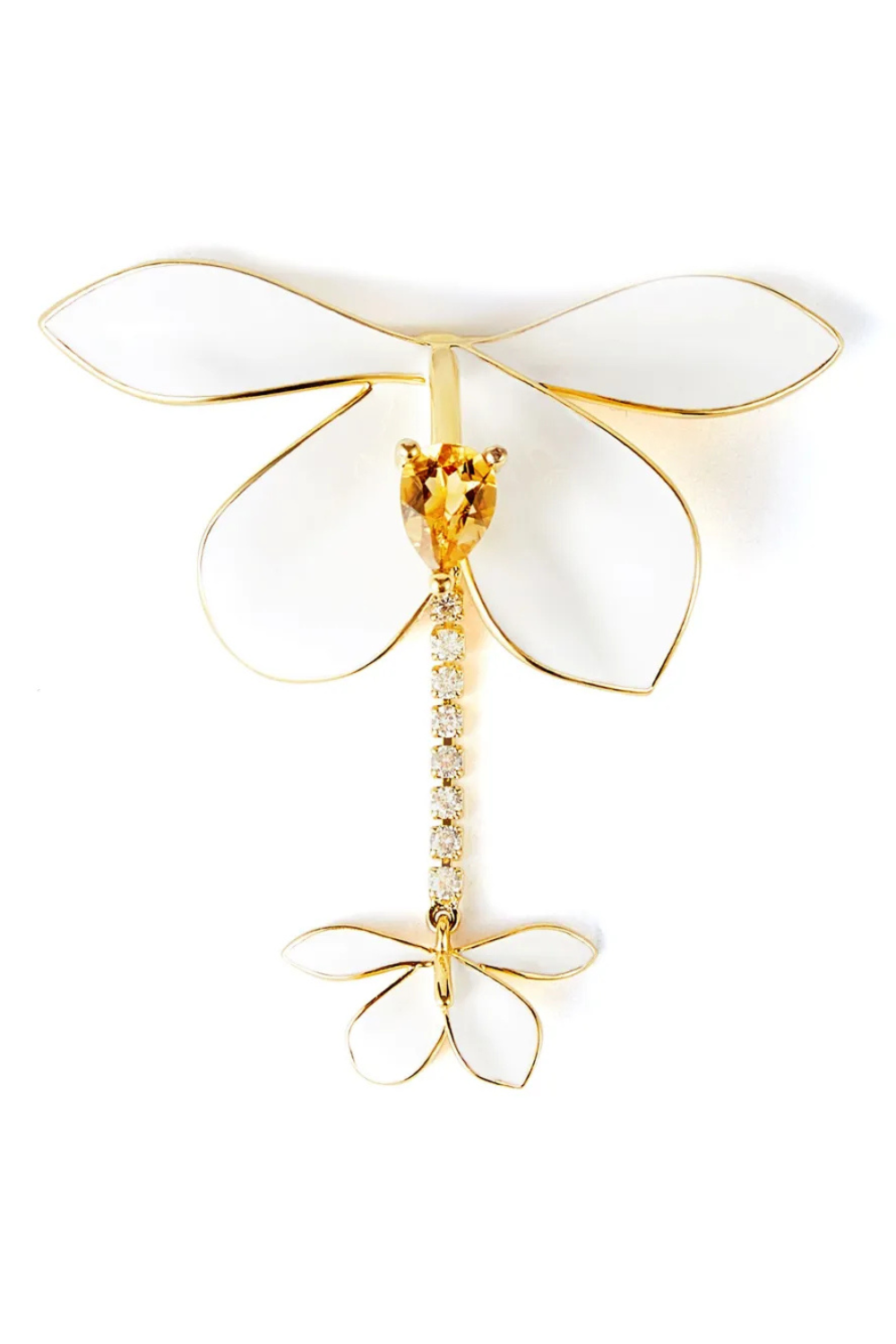 Shanghai Tang Ginger Flower crystal-embellished brooch