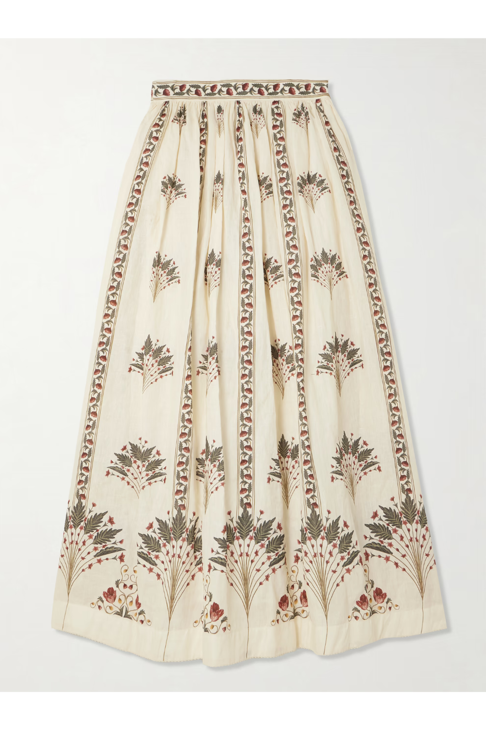 AGUA BY AGUA BENDITA Ocaso Tangelo Andes pleated floral-print linen maxi skirt