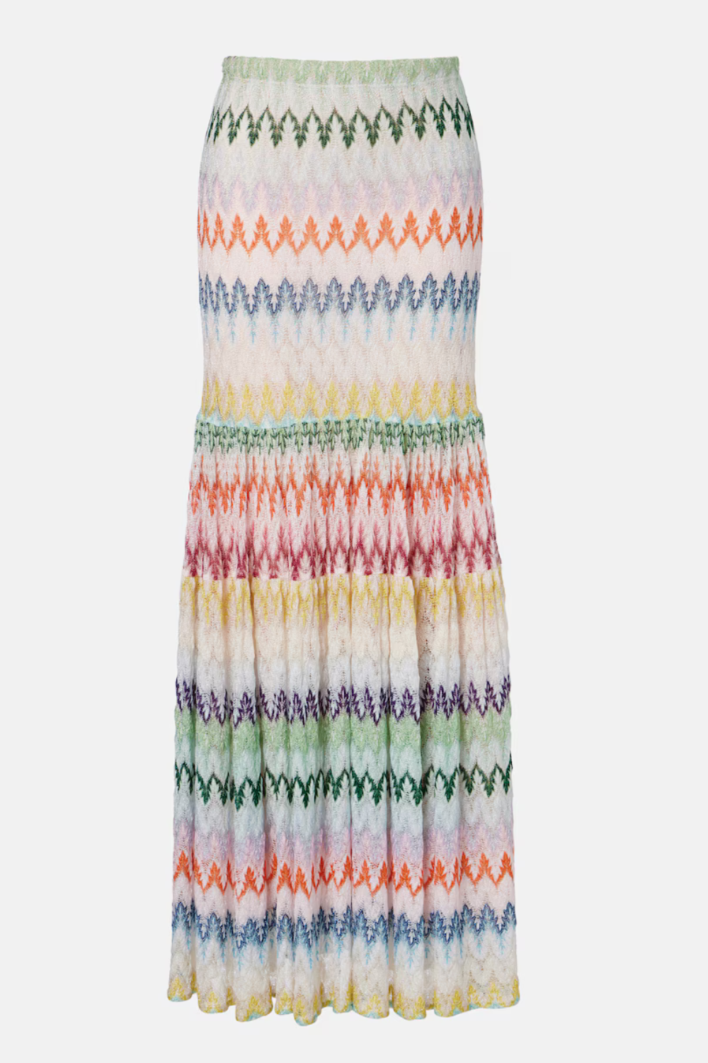 Missoni Tiered lamé maxi skirt