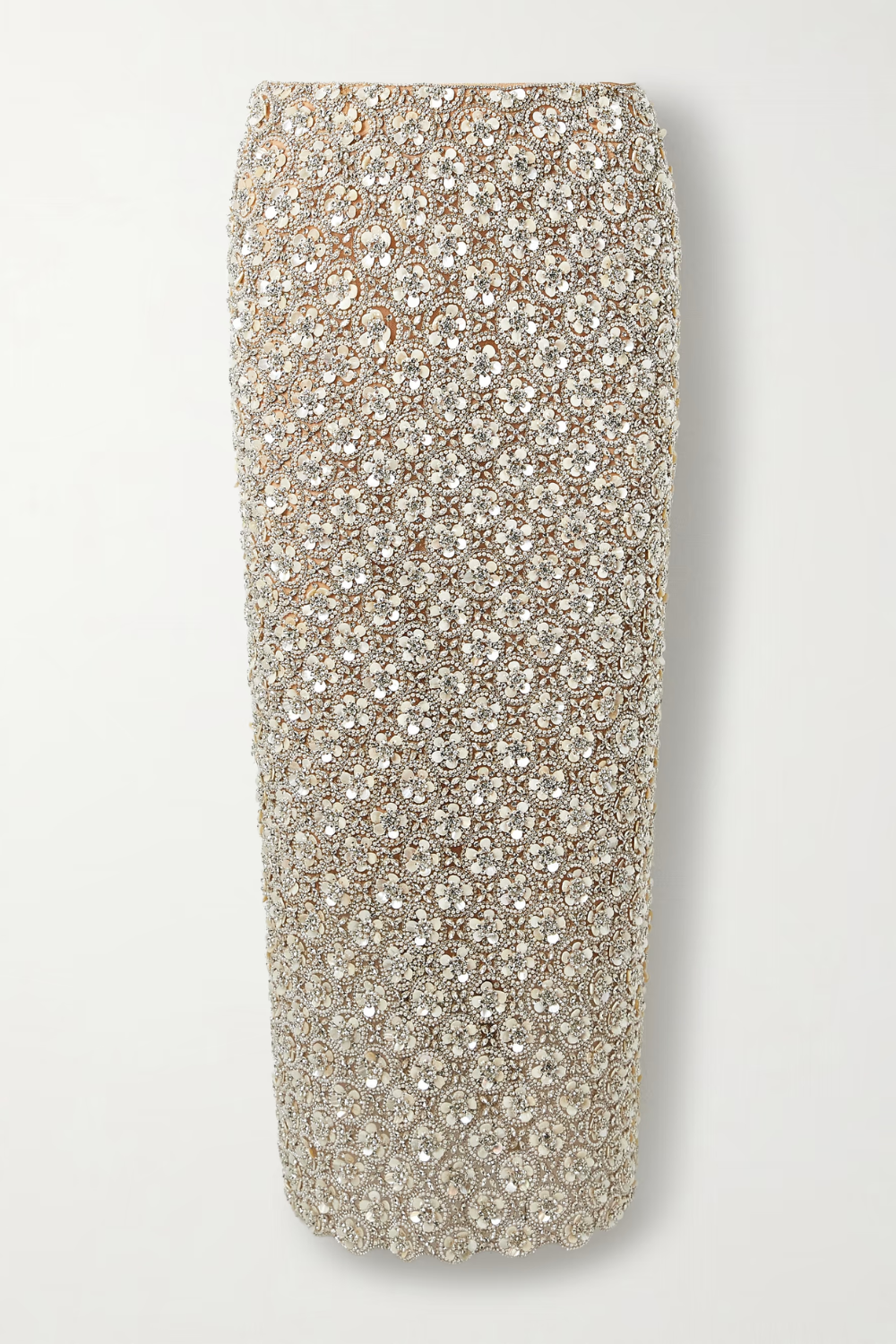 OSCAR DE LA RENTA Embellished tulle midi skirt