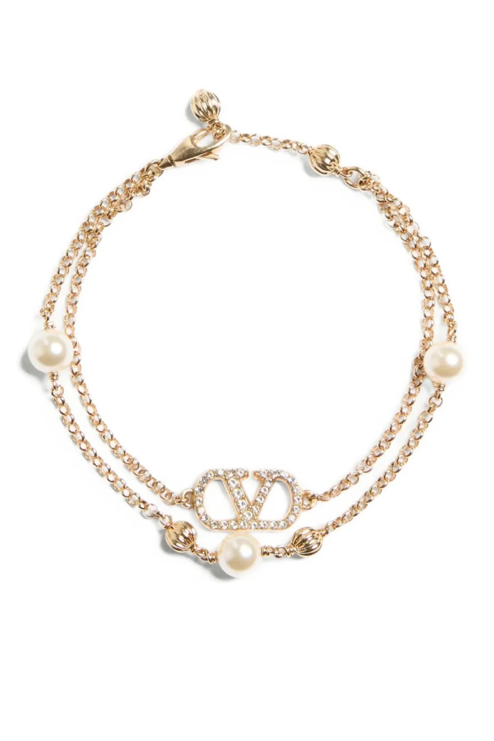 Valentino Garavani v-logo pearl bracelet