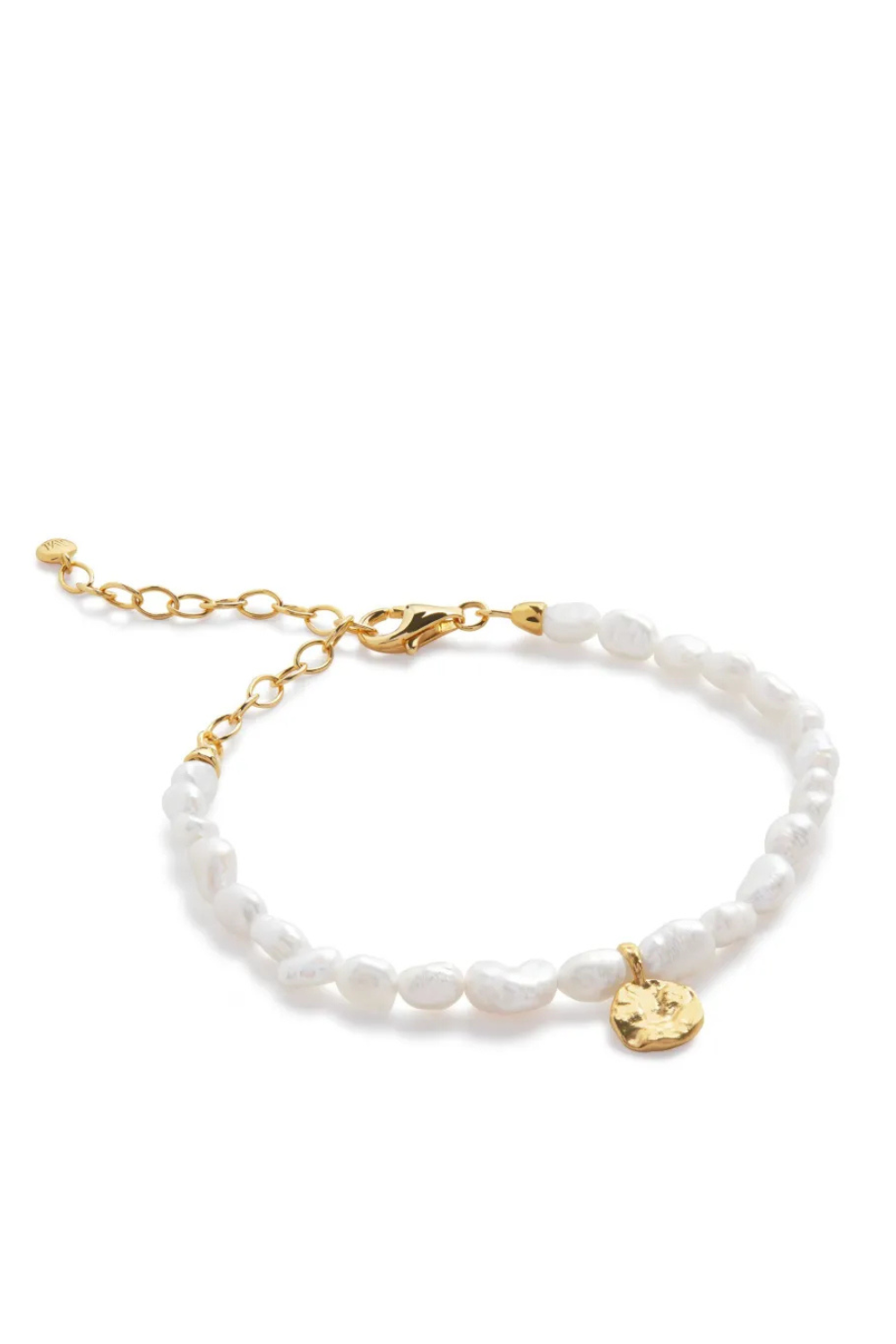 Monica Vinader Capri Keshi Pearl Disc pendant bracelet