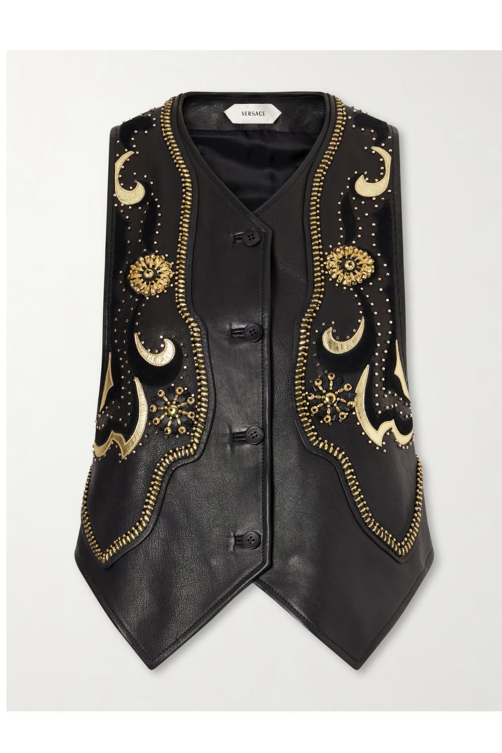 VERSACE Embellished leather vest