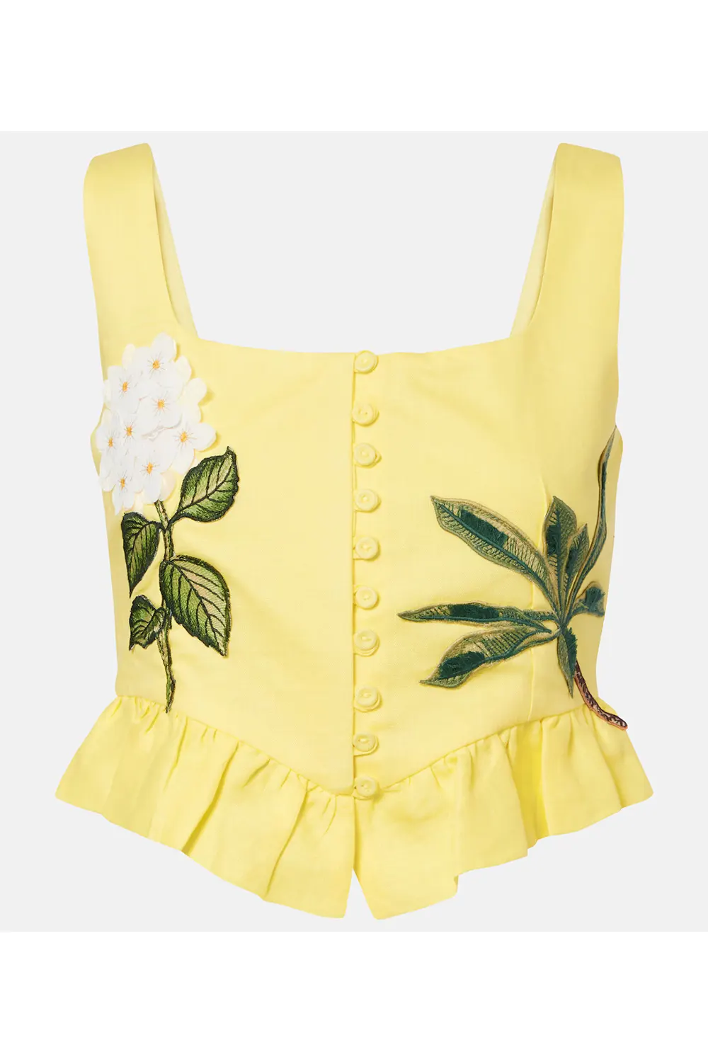 Agua by Agua Bendita
Eslabón floral-appliqué linen crop top