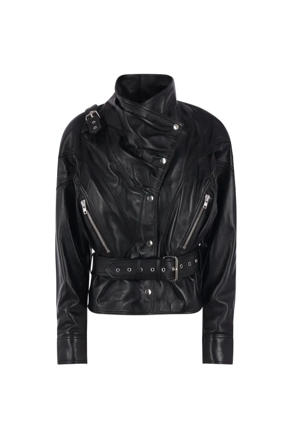 Vaquera belted leather jacket