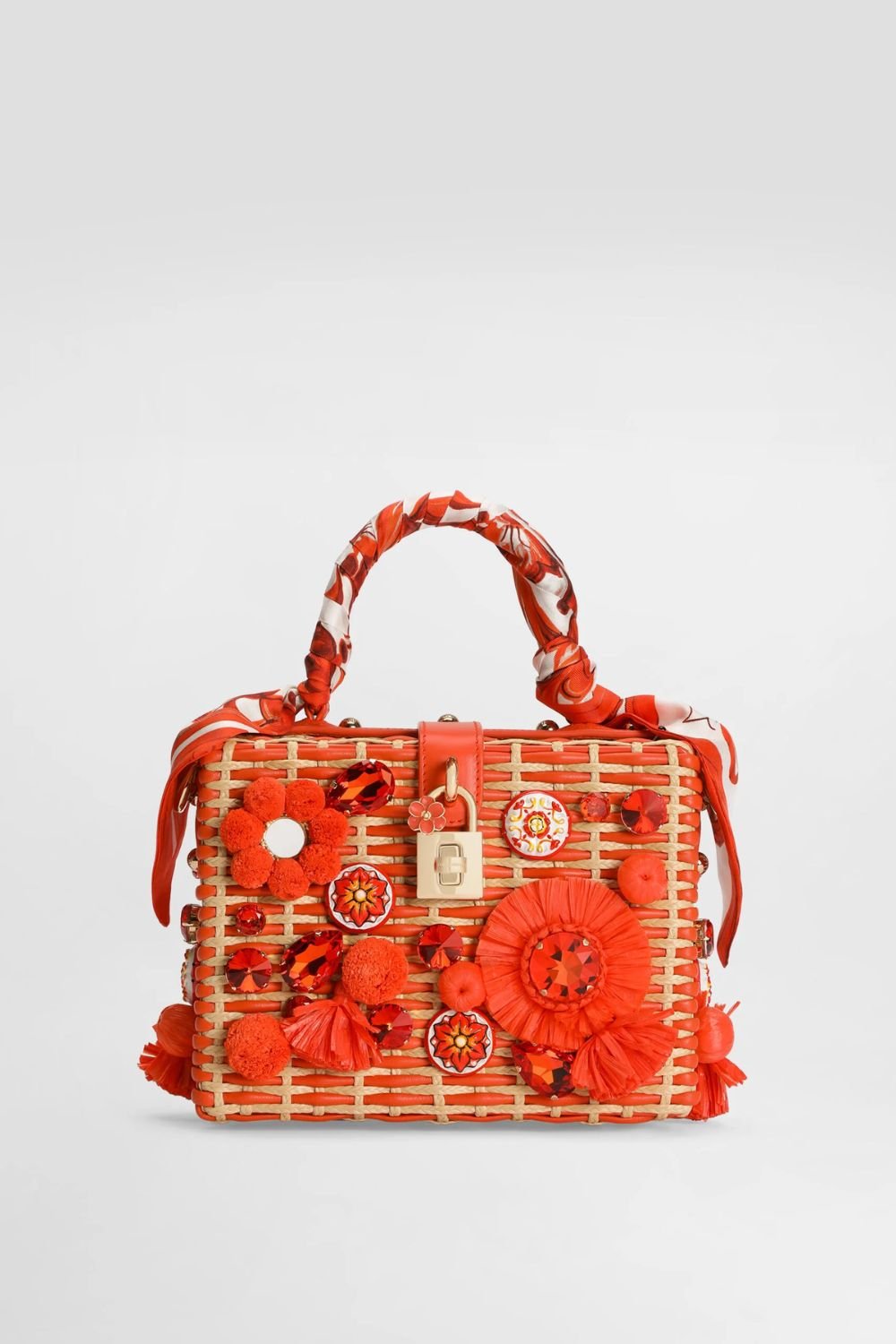Dolce Box handbag in raffia