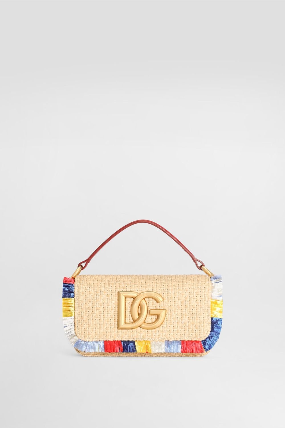 shoulder bag in raffia