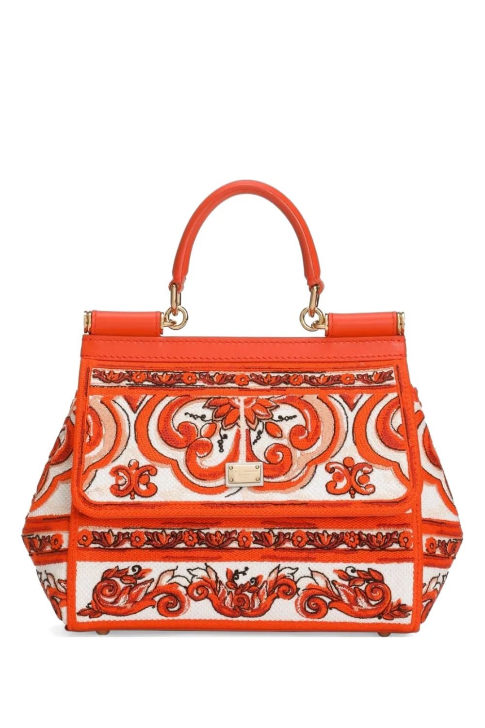 Small Sicily handbag with majolica embroidery