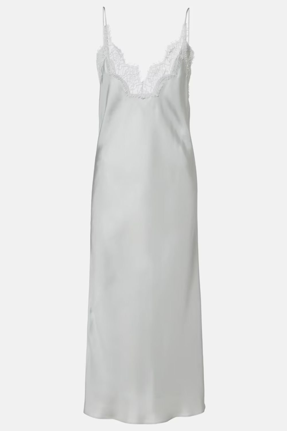 Róhe Lace-trimmed silk slip dress