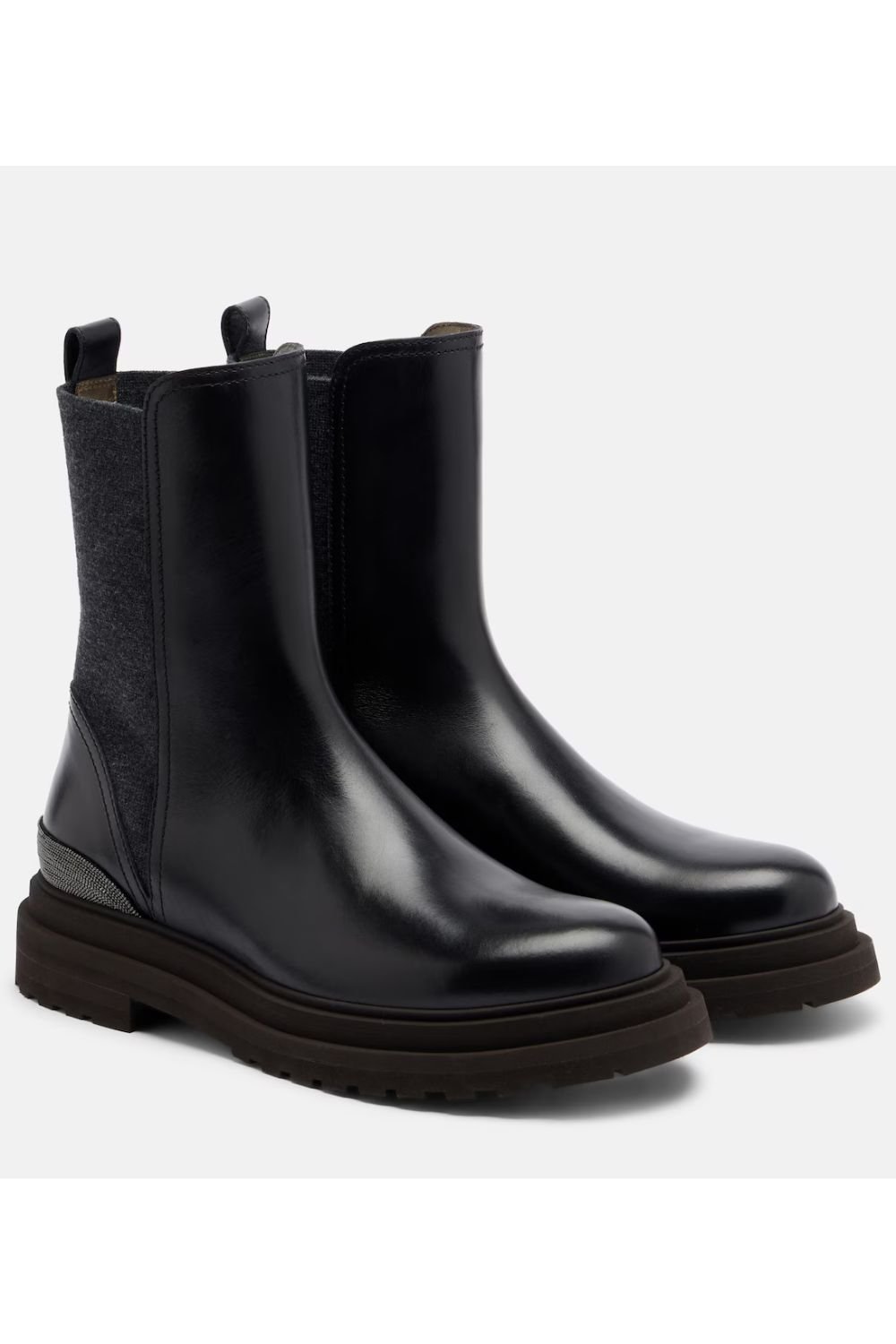 Brunello Cucinelli Monili leather Chelsea boots