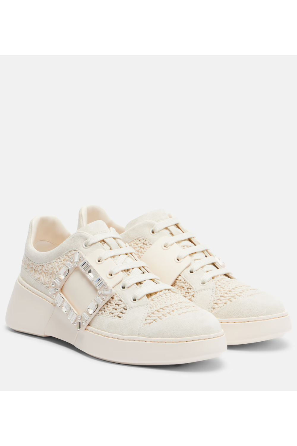 Roger Vivier Viv Skate suede-trimmed platform sneakers