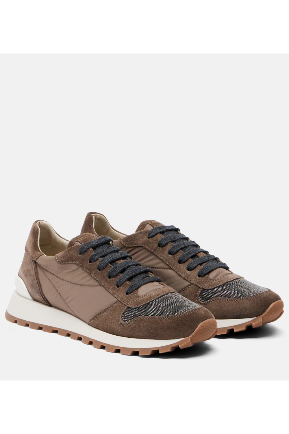 Brunello Cucinelli Monili suede-trimmed sneakers