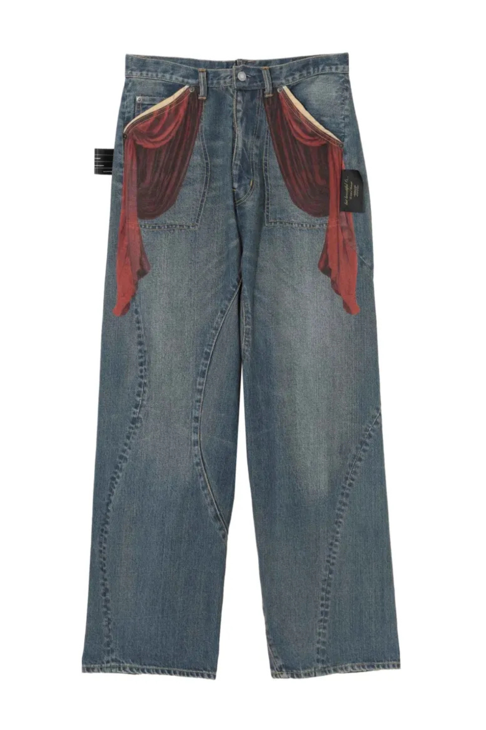 Undercover curtain-print wide-leg jeans