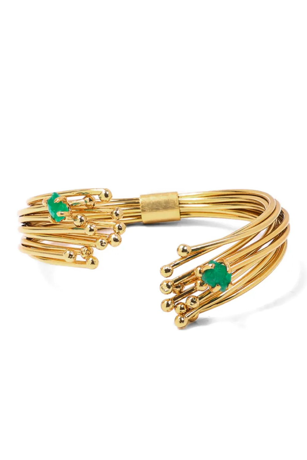 FENOMENA Geo emerald cuff bracelets