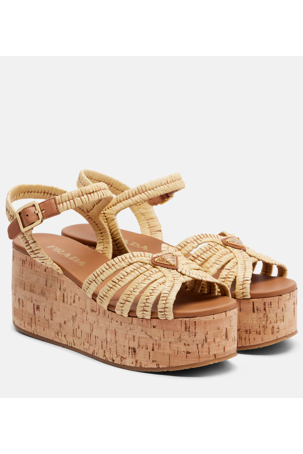 Prada Crochet wedge sandals