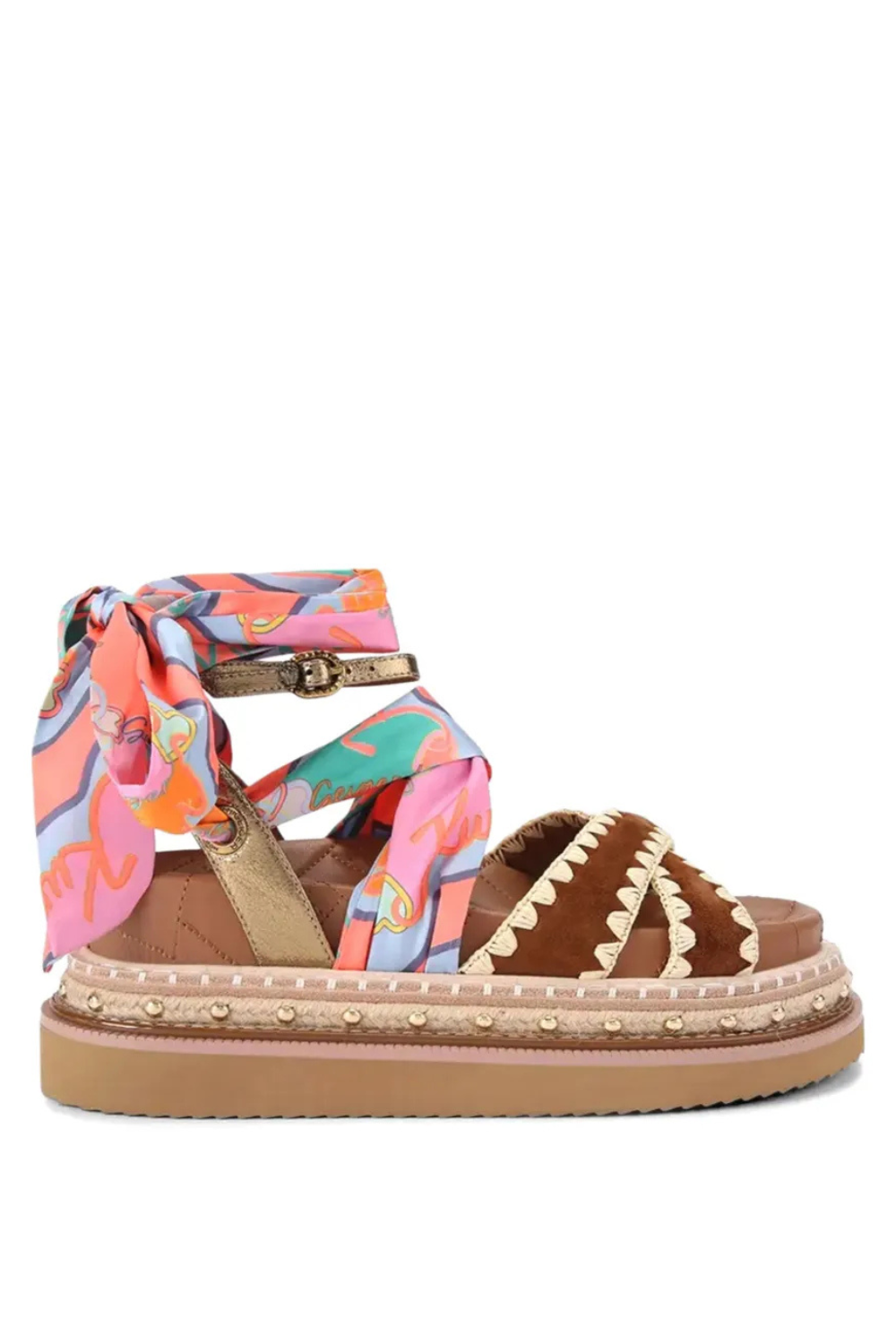 Kurt Geiger London Orson cross scarf platform sandals
